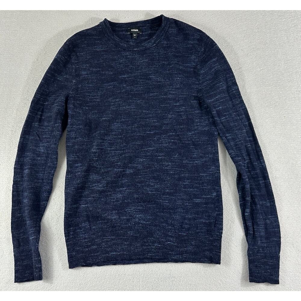 Express 100% Extra Fine Merino Wool Fuzzy Tight Knit‎ Sweater Men’s Size S EUC